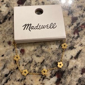 Madewell dainty retro daisy flower station bracelet (Ana Luisa Rowena Dupe)
